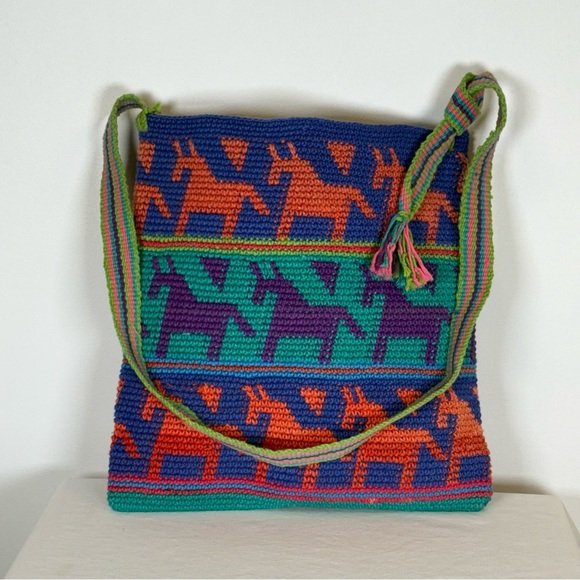 NWT Guatemala Hand Woven Bag Adjustable Strap Crossbody or shoulder Colorful - Picture 4 of 12